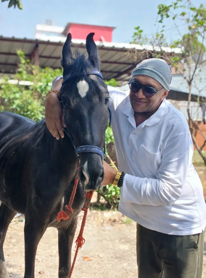 Ajay Singhal with friend Chetak